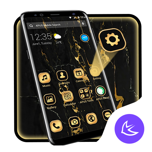 Business Golden Black APUS Launcher theme icon