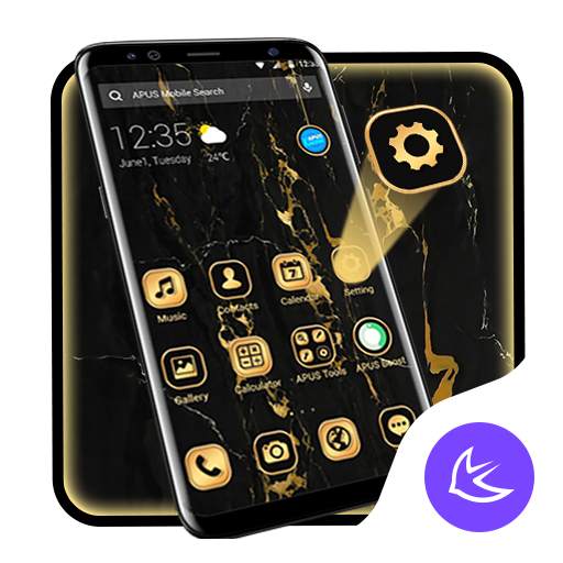 Business Golden Black APUS Launcher theme 63.0.1001