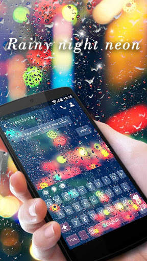 Rainy night neon keyboard screenshot 2