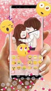 Cute Winter Couple DP Keyboard Theme screenshot 3