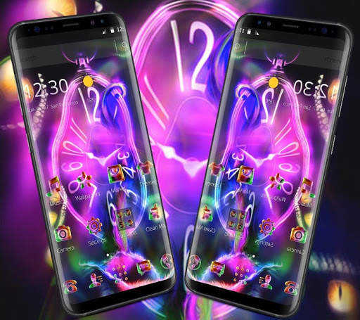 Neon Purple Clock Monster Theme screenshot 6