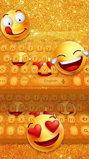 3D Beautiful Cute Glitter Smiley Face keyboard screenshot 2