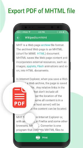 MHT/MHTML Viewer & PDF Convert screenshot 4