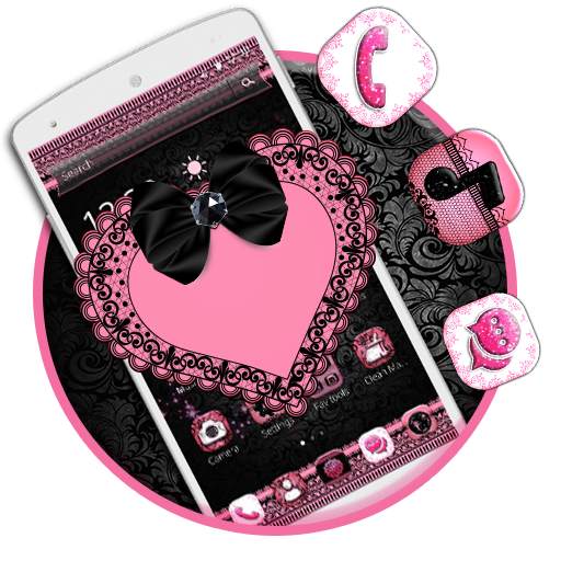 Pink Heart Lace Theme 1.1.3
