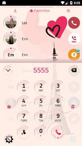 Glass Paris Phone Dialer Theme screenshot 2