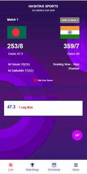 Hashtag Sports - Live Cricket Score Update App screenshot 1