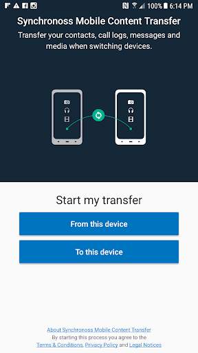Synchronoss Mobile Content Transfer screenshot 1