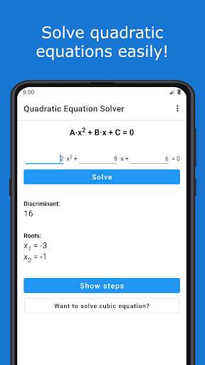 Quadratic Equation Solver screenshot 1