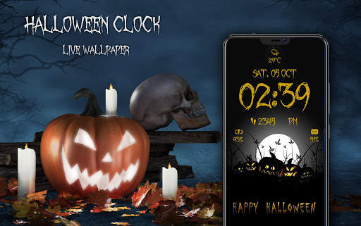 Halloween Spooky Digital Clock Live Wallpaper screenshot 11