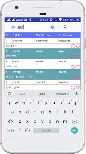 Verb Forms - Meaning in Hindi screenshot 4