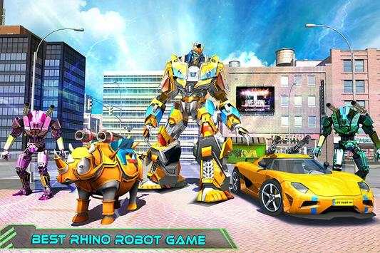 Real Robot Rhino Attack Car Transform Games screenshot 6