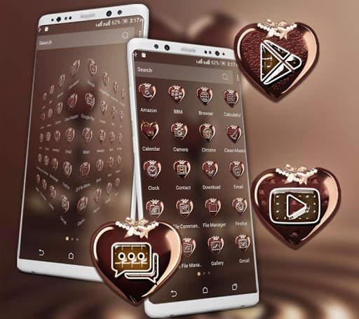 Chocolate Love Heart Launcher Theme screenshot 2