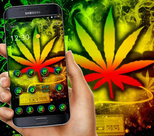 Neon Smoking Weed Theme screenshot 2