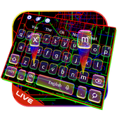 Live Neon Lines Keyboard Theme icon