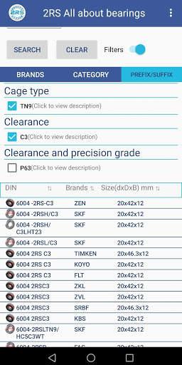 Search Bearings 50000+ items with description LITE screenshot 6