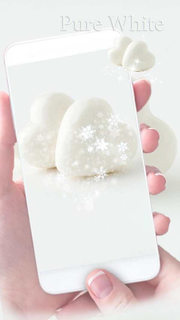 Pure white Love Heart Theme Live wallpaper screenshot 2