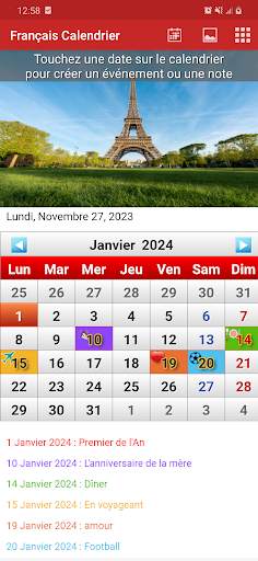 Français Calendrier 2024 screenshot 2