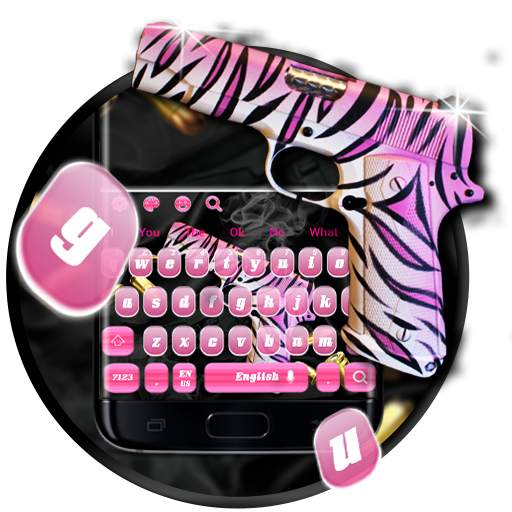 Pink Crook pistol Keyboard Theme 10001002