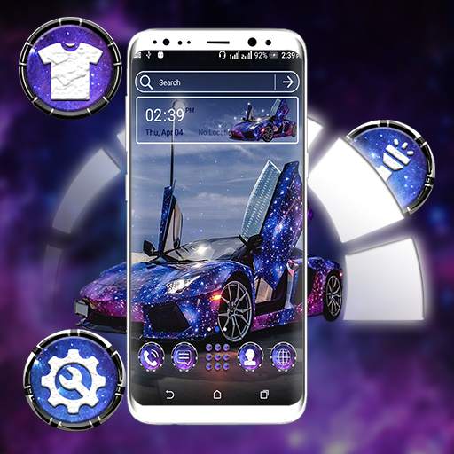 Blue Glitter Car Launcher Theme 1.4
