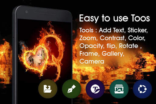 Fire Text Photo Frame screenshot 4