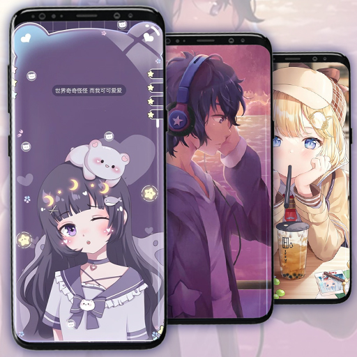 Cute Anime Girls Wallpaper HD icon