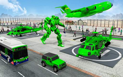 Army School Bus Robot Car Game screenshot 9