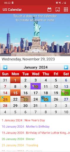 US Calendar 2024 screenshot 2