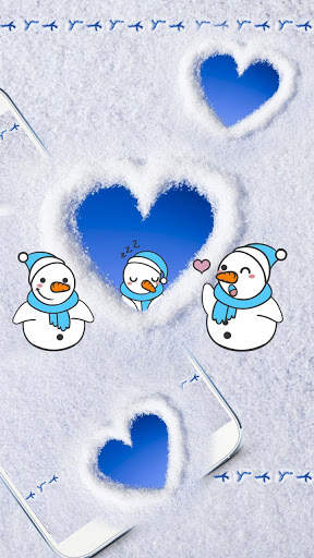 Snow Winter Theme Cute Snowman live wallpaper screenshot 2