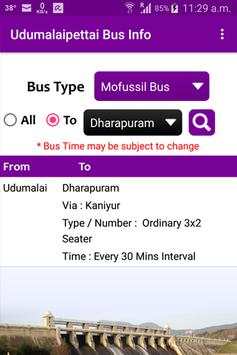 Udumalaipettai Bus Info screenshot 2