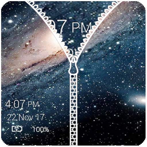 Zipper Lock Screen Time Password Wallpaper 1