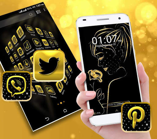 Golden Girl Launcher Theme screenshot 5
