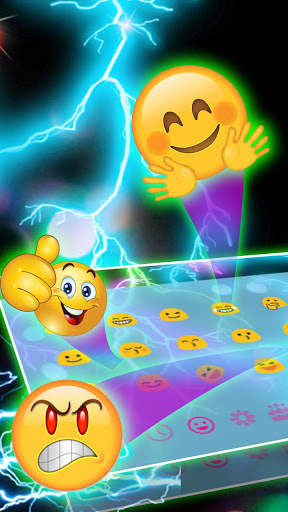 Thunder Neon Keyboard Theme screenshot 3