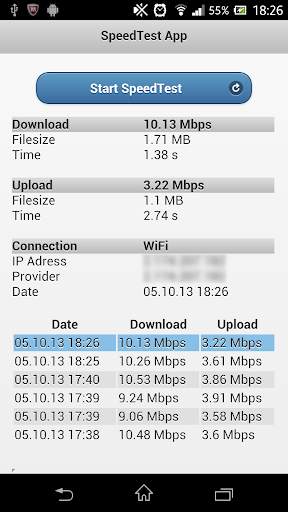 SpeedTest App screenshot 1