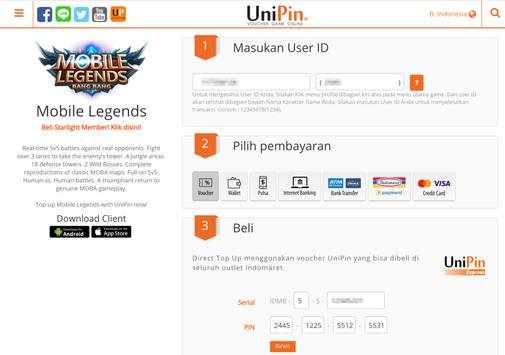 Unipin - Topup Diamond ML Via Pulsa screenshot 1