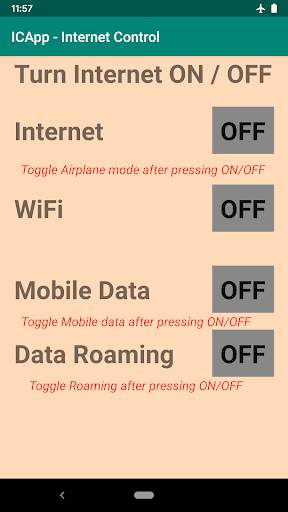 ICApp - Internet Control App for Wifi Data Roaming screenshot 2