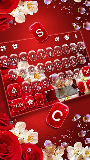 Red Rose Floral Keyboard Theme screenshot 2