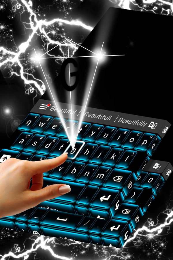 Neon Blue Keyboard Free screenshot 3