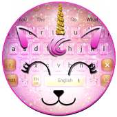 Pink Glitter Unicorn Cat Keyboard Theme logo