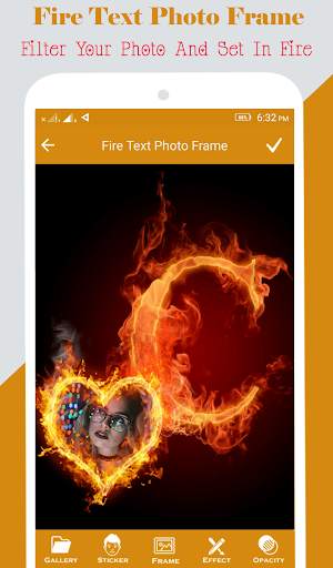 Fire Text Photo Frame screenshot 4