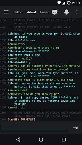 Weechat-Android screenshot 1