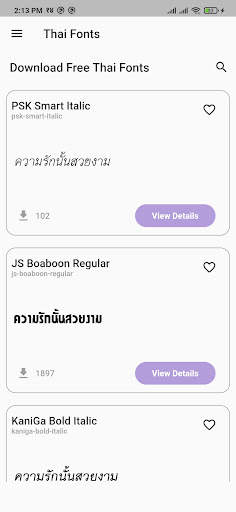 Thai Fonts: Download Free Thai Fonts screenshot 1
