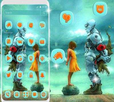 Robot Romantic Love Girl Theme screenshot 2