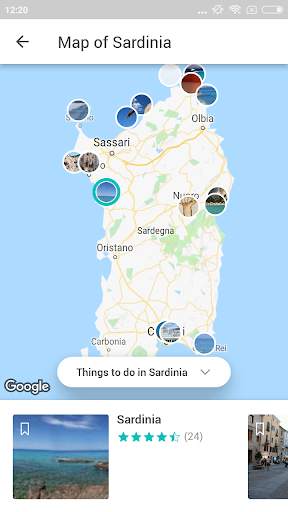 Cerdeña Travel Guide in English with map screenshot 5
