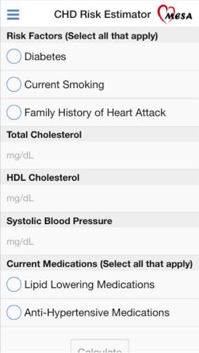 MESA CHD Risk Score screenshot 1