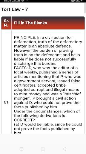 Tort Law MCQ screenshot 2