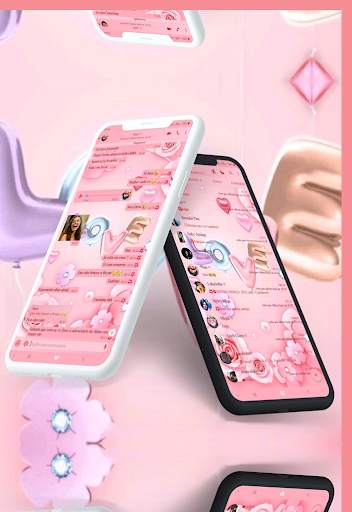 Tema Chat Pink & Wallpaper screenshot 1