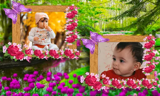 Beautiful Garden Double Photo Frame Application 22 تصوير الشاشة