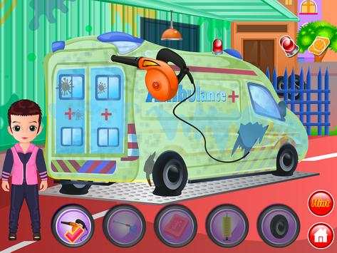 Ambulance wash cleaning games screenshot 4