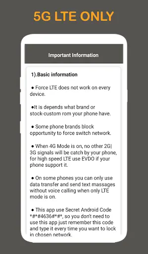 Force 5G LTE Only Mode, 4G LTE Only, 5G Switcher screenshot 3