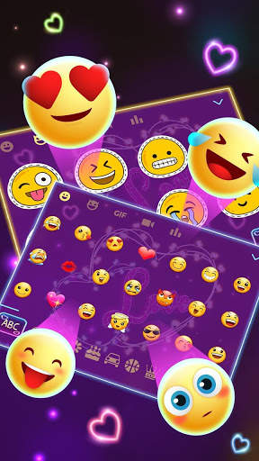 Neon Love Lights Keyboard Theme screenshot 3